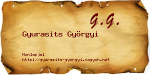 Gyurasits Györgyi névjegykártya